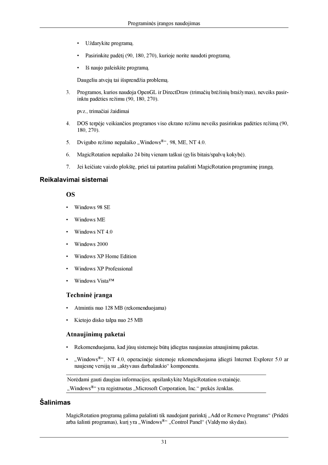 Samsung LS24MYKABCA/EN, LS24MYKABC/EDC manual Atnaujinimų paketai 