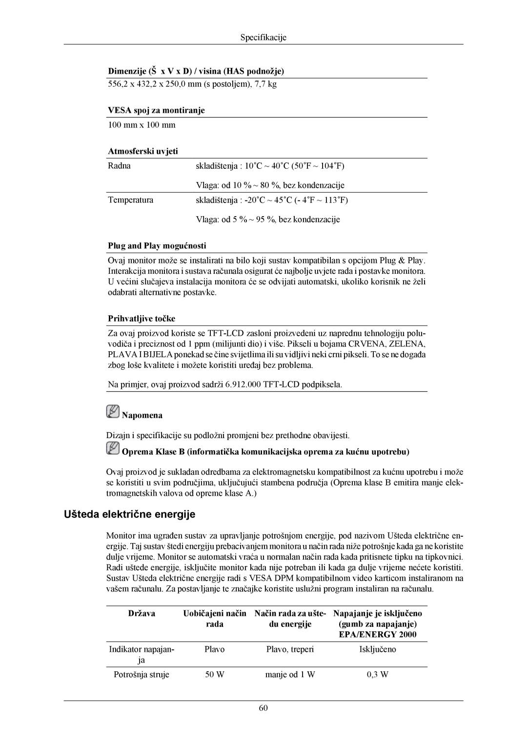 Samsung LS24MYKABC/EDC, LS24MYKABCA/EN manual Ušteda električne energije 