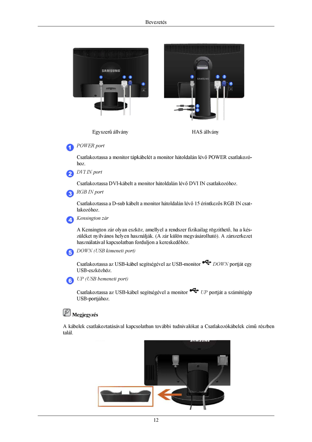 Samsung LS23MYZASC/EDC, LS24MYKDSC/EDC, LS24MYKDSCA/EN, LS23MYZABC/EDC, LS24MYKABCA/EN, LS24MYKABC/EDC manual Power port 