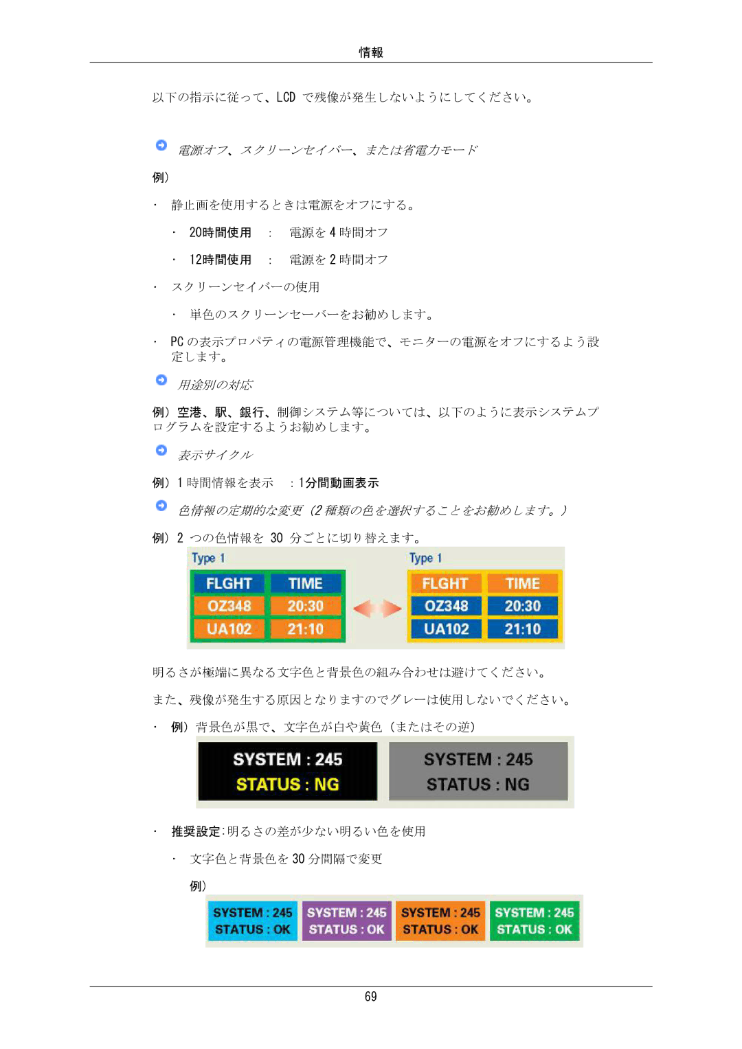 Samsung LS24MYKKBQ/XSJ manual 用途別の対応 