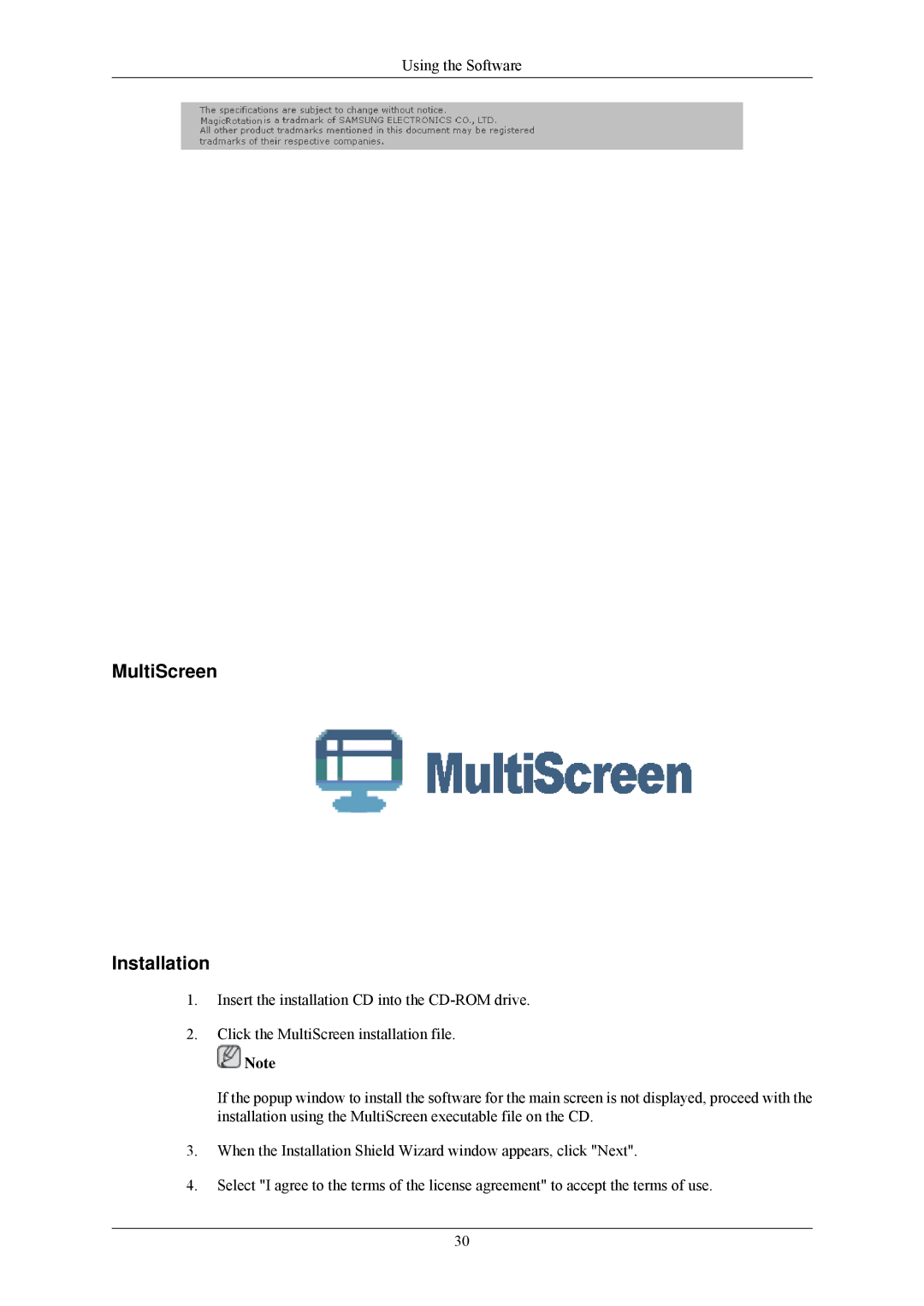 Samsung LS24MYNKBB/EDC, LS24MYNKBBA/EN manual MultiScreen Installation 