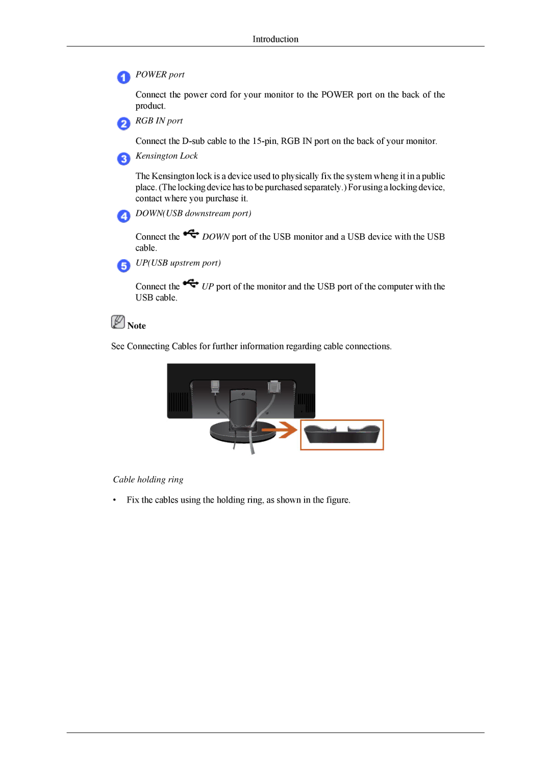 Samsung LS24MYNKBBA/EN, LS24MYNKBB/EDC manual Power port 