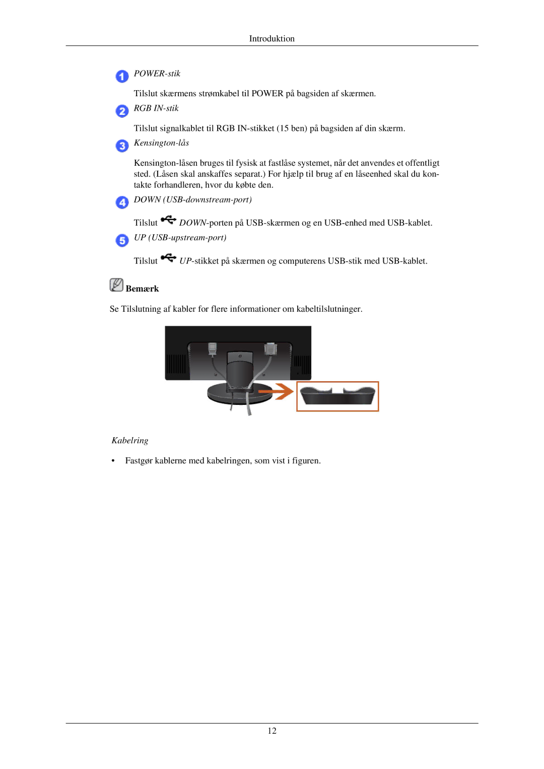 Samsung LS24MYNKBB/EDC, LS24MYNKBBA/EN manual POWER-stik 