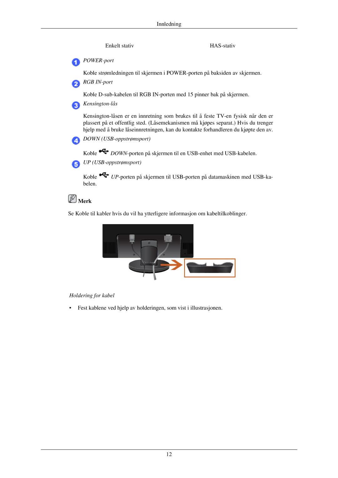 Samsung LS24MYNKBB/EDC, LS24MYNKBBA/EN manual POWER-port 