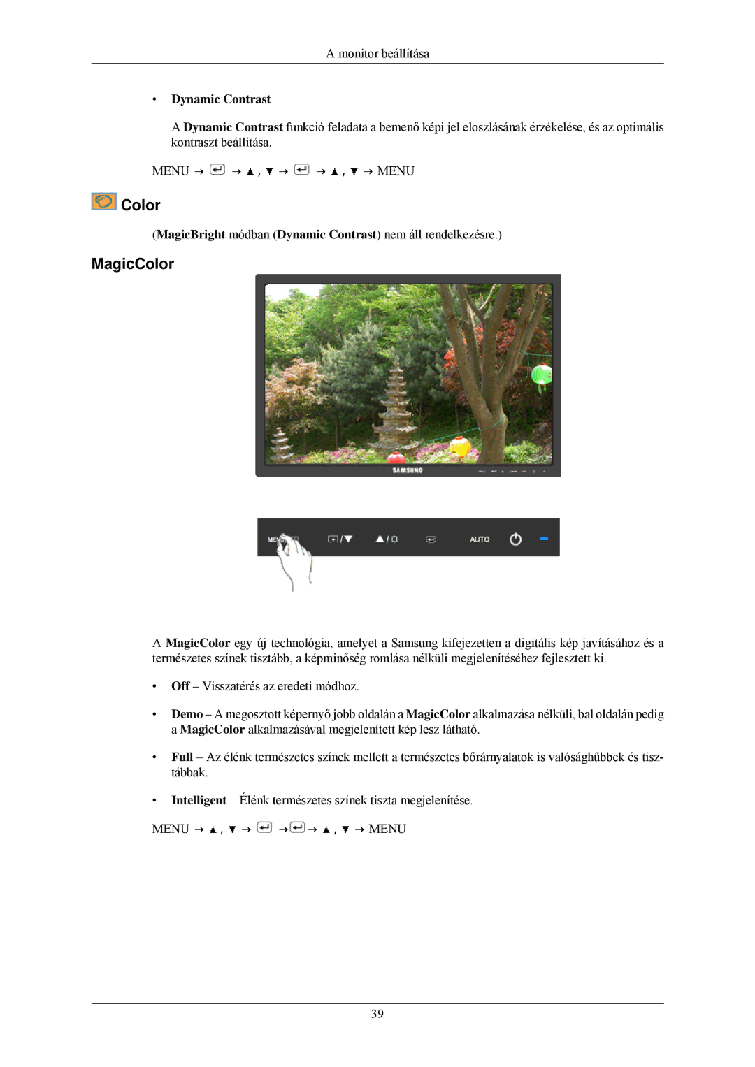 Samsung LS24MYNKBBA/EN, LS24MYNKBB/EDC manual MagicColor, Dynamic Contrast 