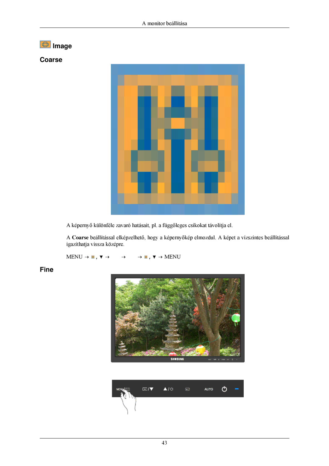 Samsung LS24MYNKBBA/EN, LS24MYNKBB/EDC manual Image Coarse, Fine 