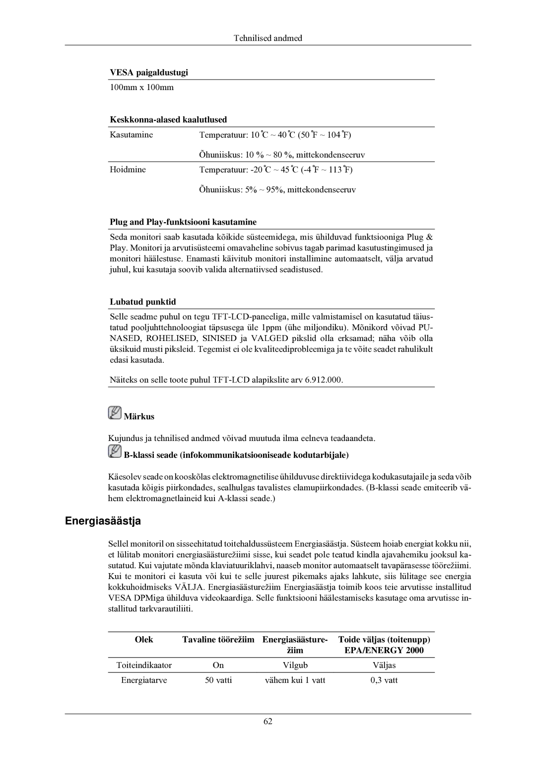 Samsung LS24MYNKBB/EDC manual 100mm x 100mm 