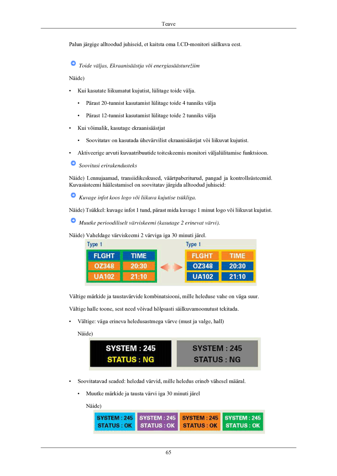 Samsung LS24MYNKBB/EDC manual Toide väljas, Ekraanisäästja või energiasäästurežiim 