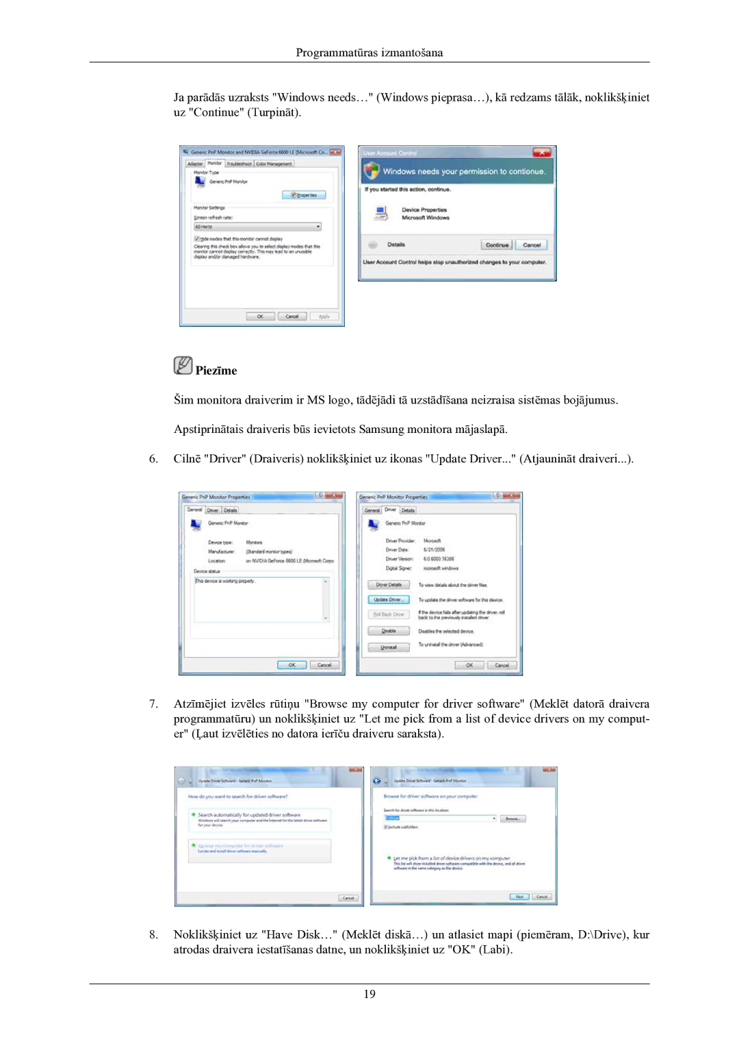 Samsung LS24MYNKBB/EDC manual Piezīme 