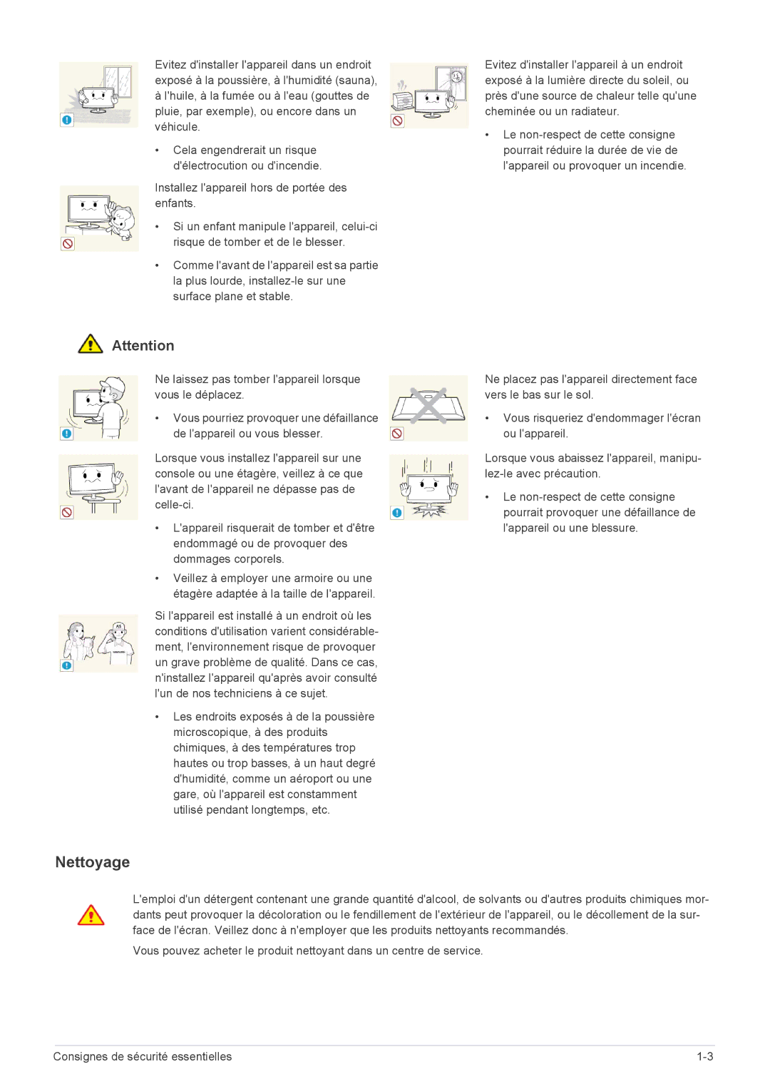 Samsung LS24MYPEBV/EN manual Nettoyage 