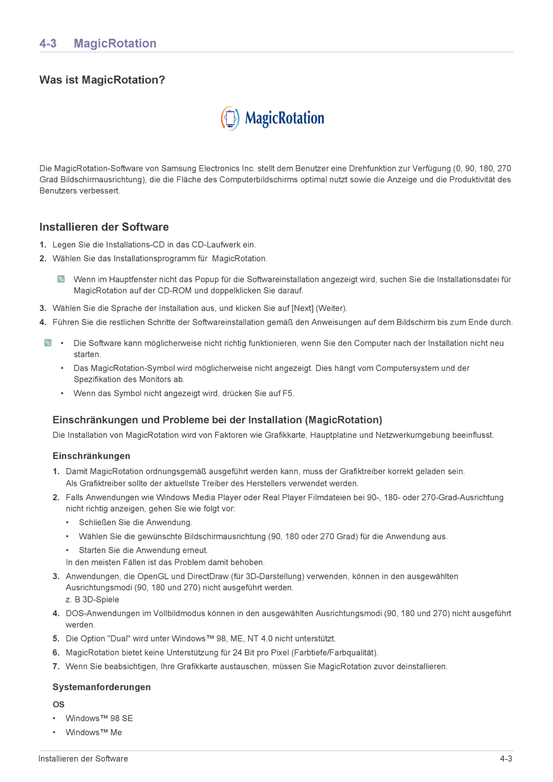Samsung LS24MYPEBV/EN manual Was ist MagicRotation? 