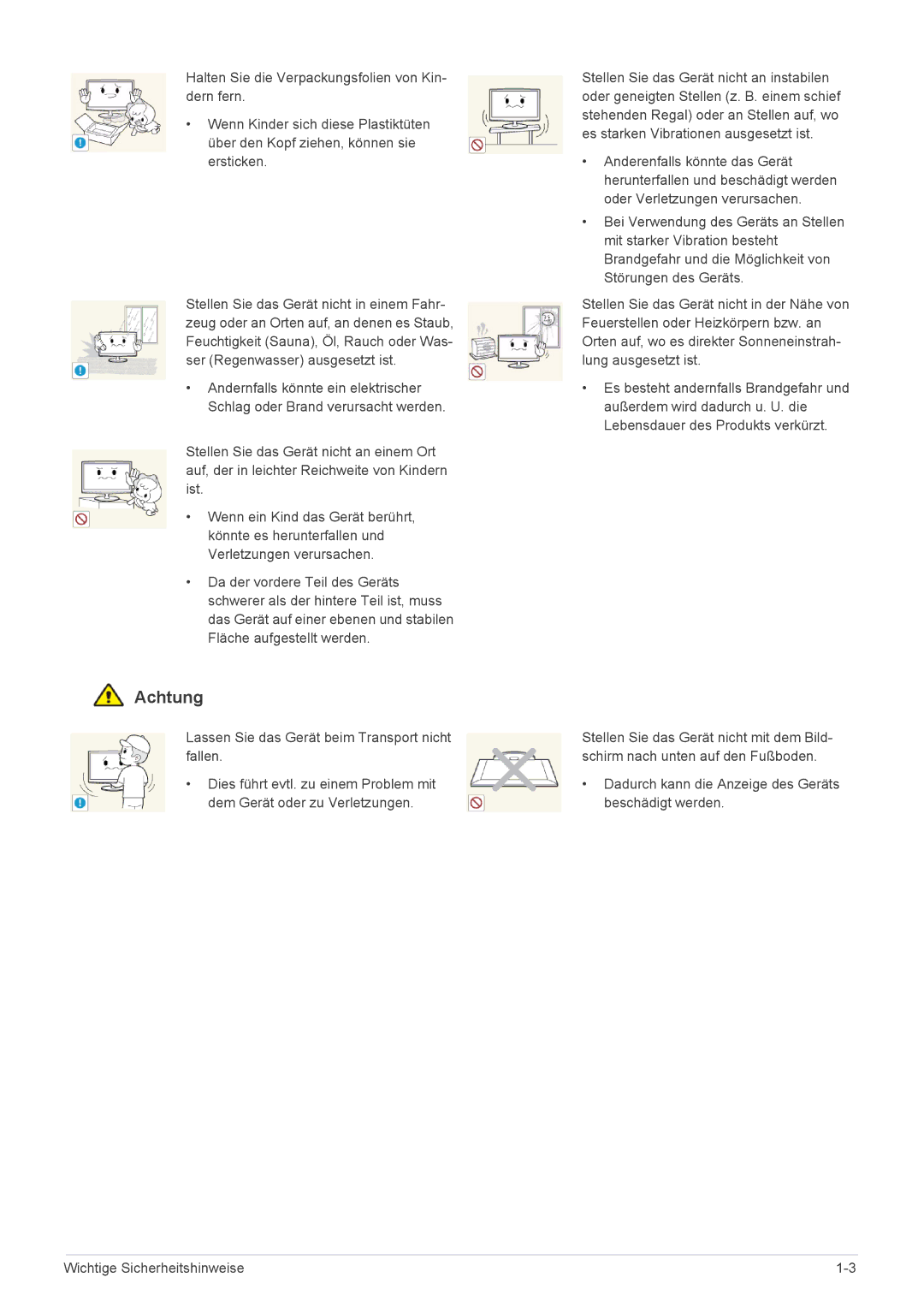 Samsung LS24MYPEBV/EN manual Achtung 