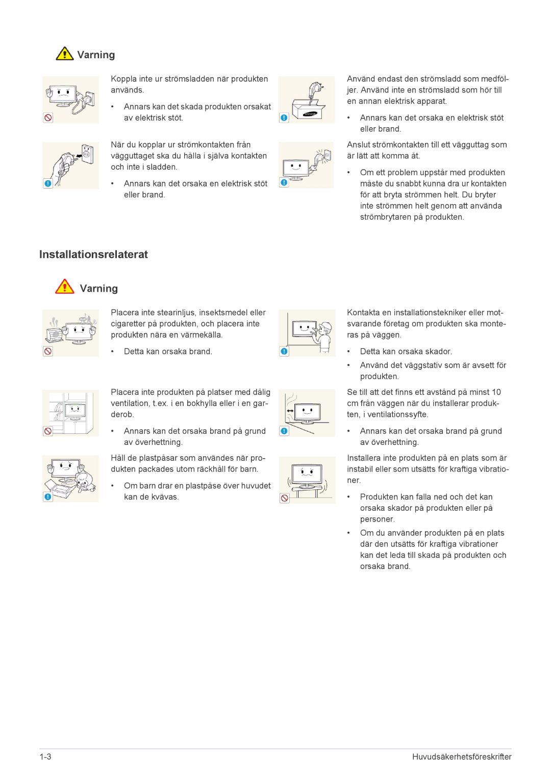 Samsung LS24MYPEBV/EN manual Installationsrelaterat 