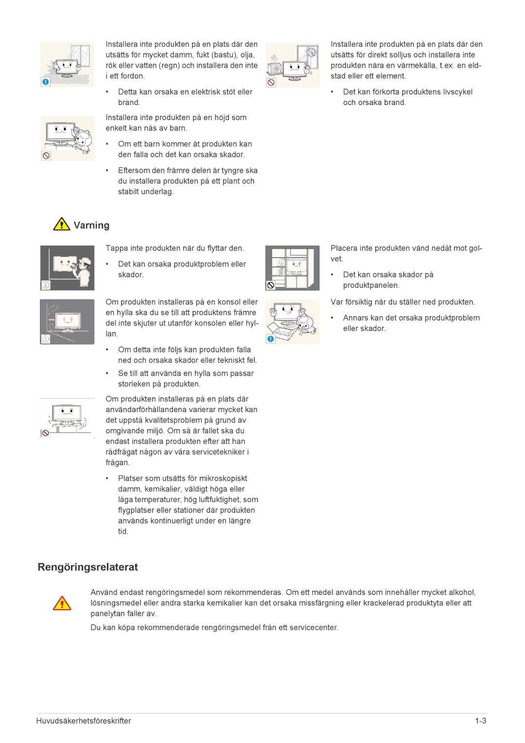 Samsung LS24MYPEBV/EN manual Rengöringsrelaterat 