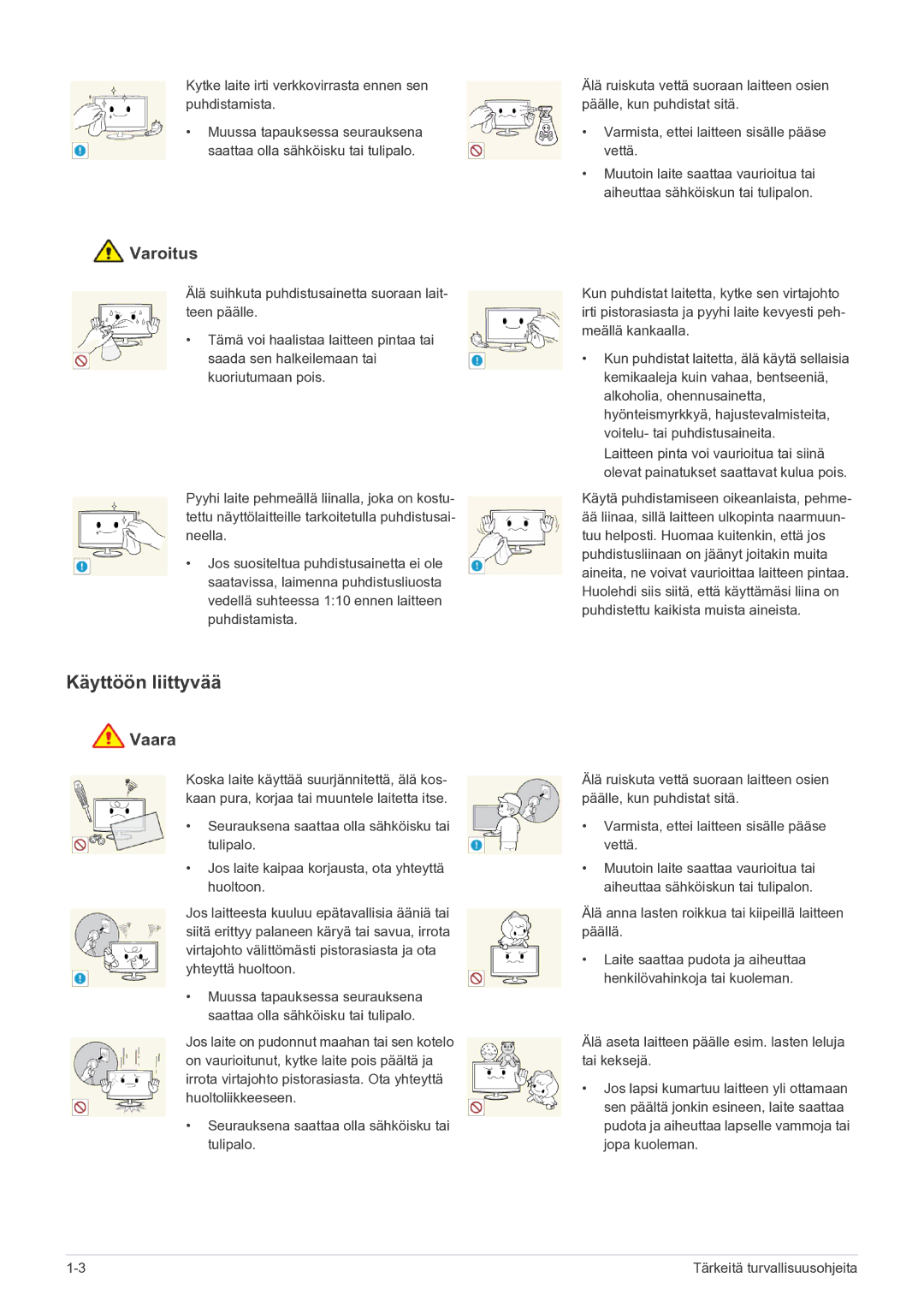 Samsung LS24MYPEBV/EN manual Käyttöön liittyvää 