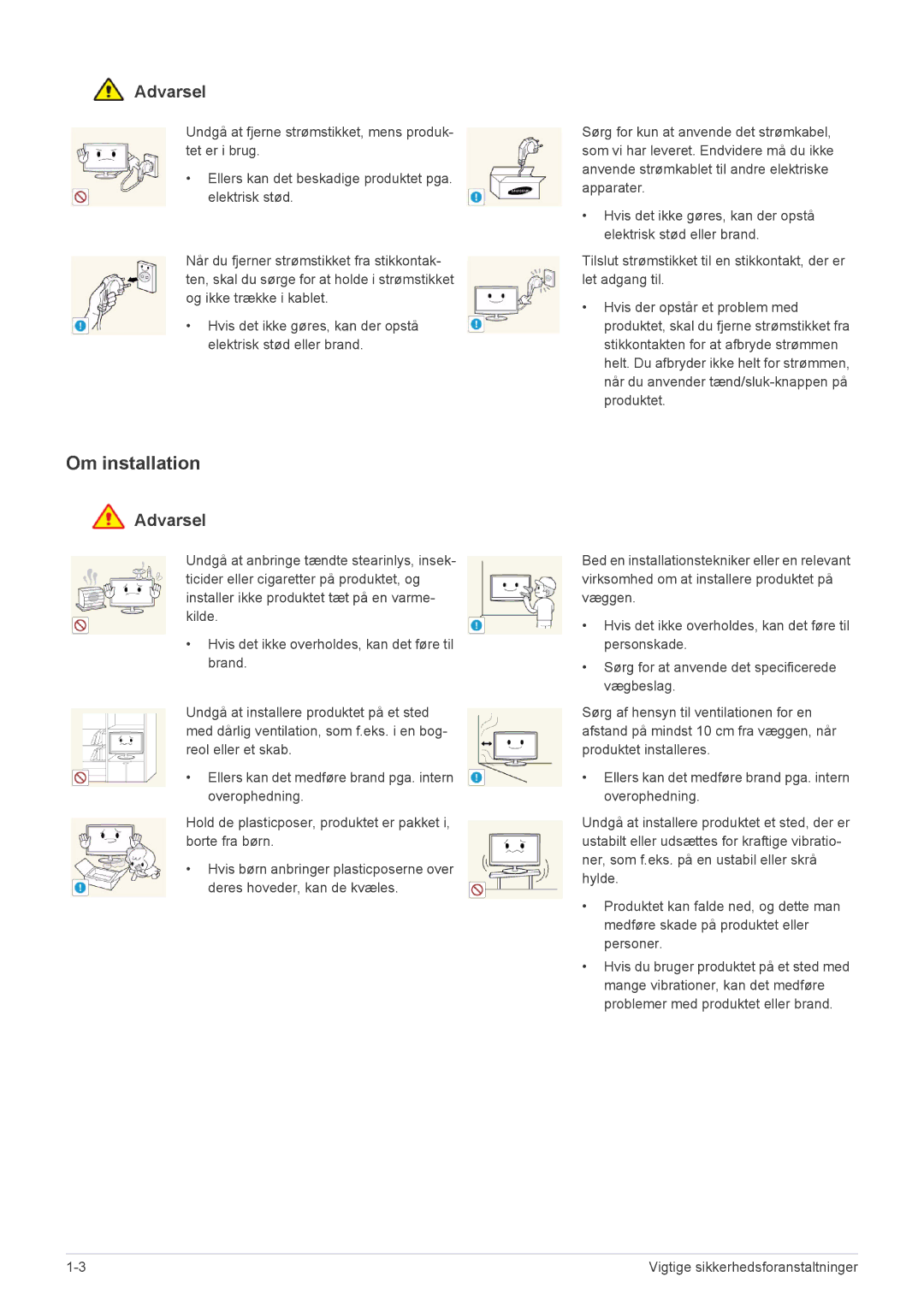 Samsung LS24MYPEBV/EN manual Om installation 