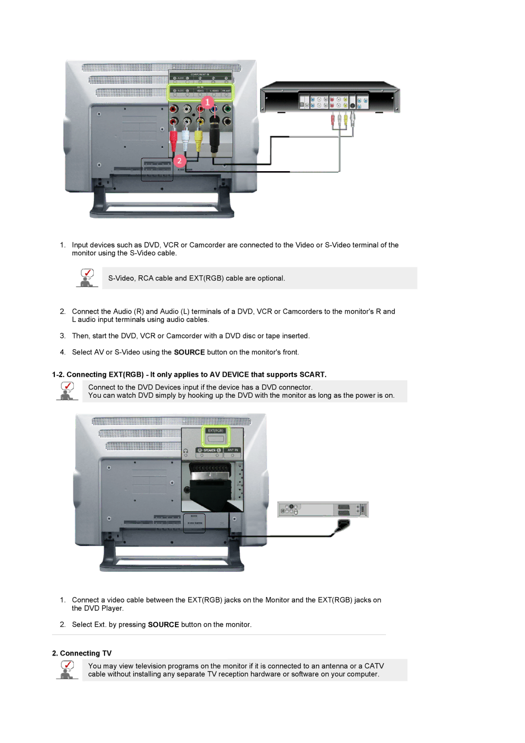 Samsung LG24POFSSS/EDC, LS24POFSSS/XSJ, PO24FSSS/EDC, PO24FSSSS/EDC, PO24FSSSS/MYA, LS24POFSSS/SAI, PO24FSSBS Connecting TV 