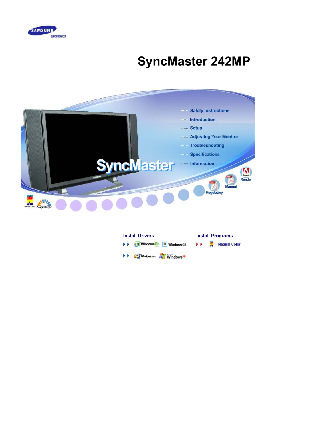 Samsung PO24FSSSS/EDC manual SyncMaster 242MP 