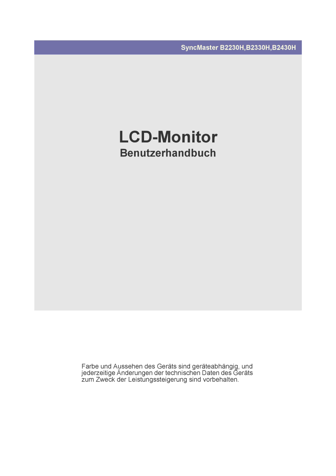 Samsung LS23PUHKFV/EN, LS24PUHKFV/EN, LS22PUHKFV/ZW, LS23PUHKF/EN, LS22PUHKFY/EN, LS22PUHKF/EN, LS24PUHKF/EN manual LCD-Monitor 