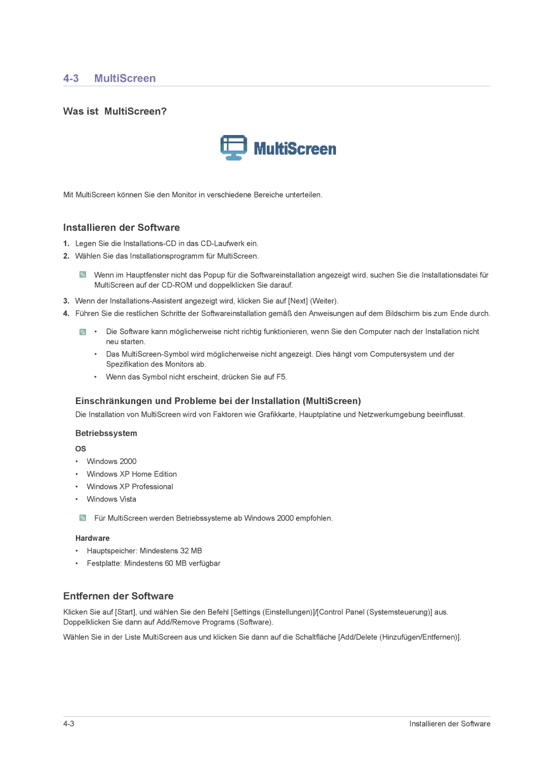 Samsung LS23PUHKF/EN, LS24PUHKFV/EN, LS23PUHKFV/EN, LS22PUHKFV/ZW, LS22PUHKFY/EN, LS22PUHKF/EN manual Was ist MultiScreen? 