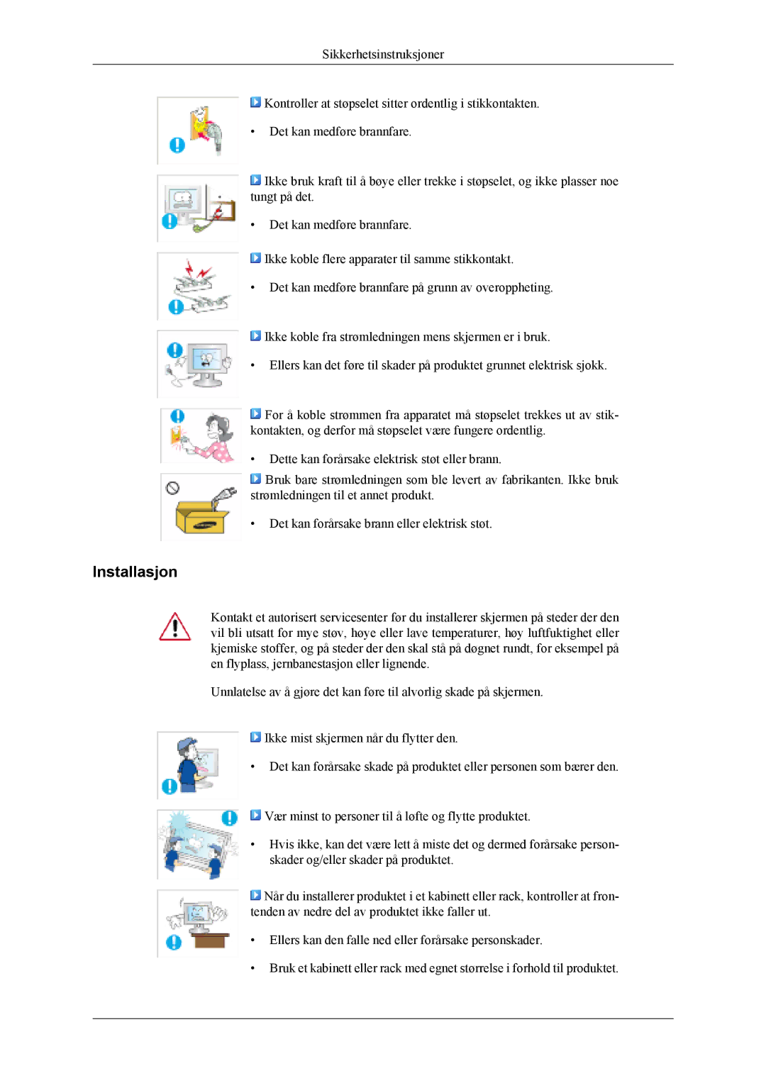 Samsung LS26TDVSUV/EN, LS24TDVSUV/EN, LS24TDDSUV/EN, LS26TDDSUV/EN, LS24TDVSUV/XE, LS26TDVSUV/XE manual Installasjon 