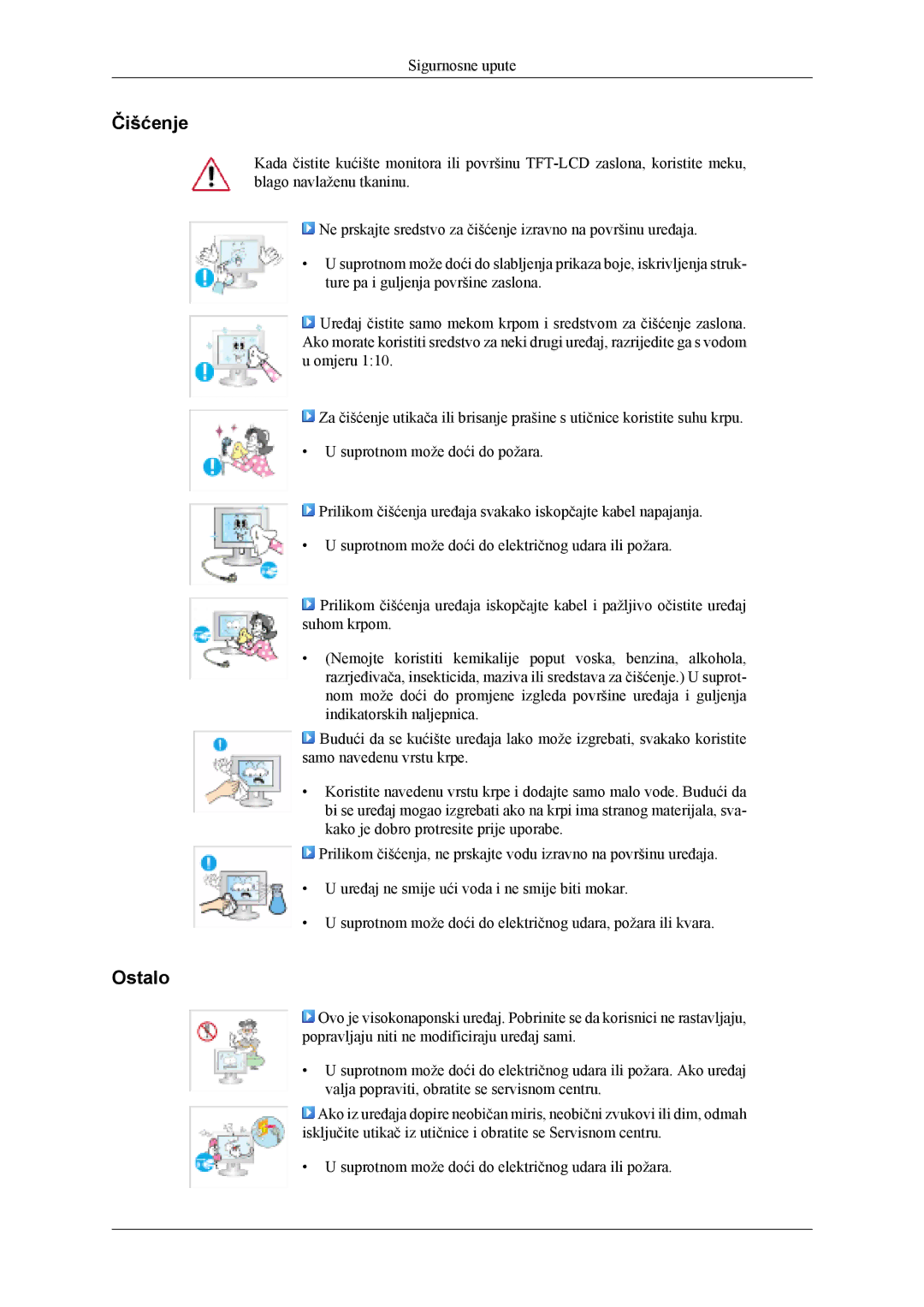 Samsung LS24TDDSUV/EN, LS24TDVSUV/EN, LS26TDDSUV/EN, LS26TDVSUV/EN manual Čišćenje, Ostalo 