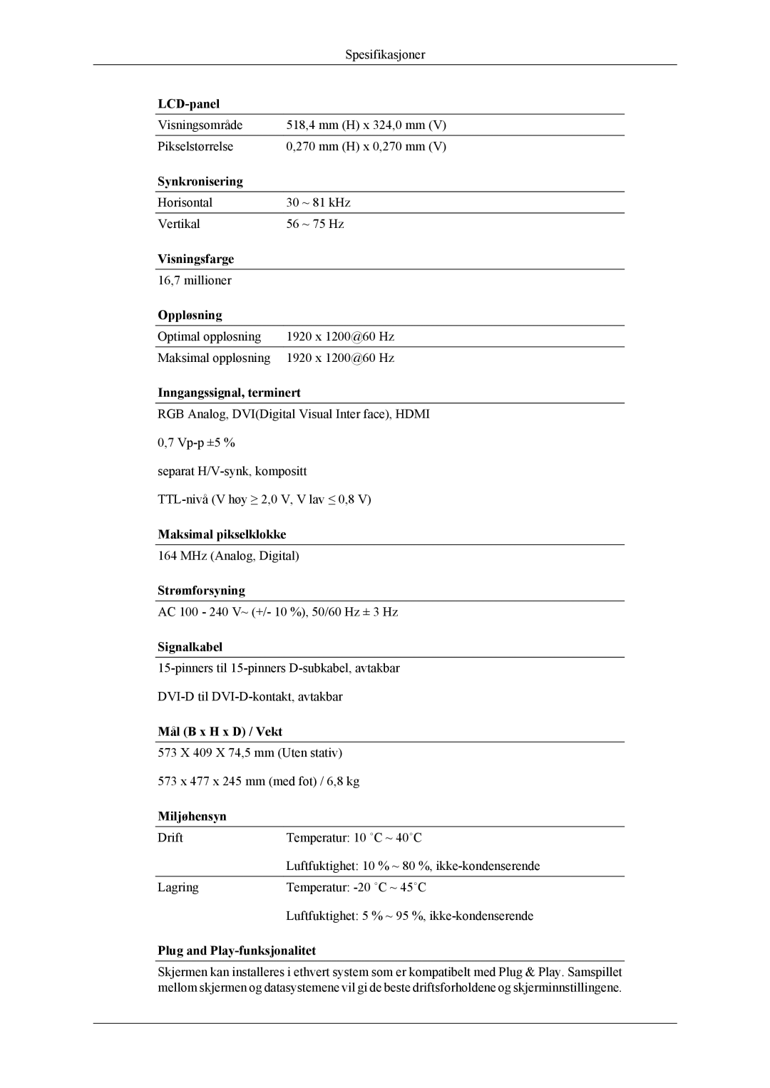 Samsung LS24TWQSUV/EN, LS24TWHSUV/EN, LS26TWQSUV/EN, LS26TWHSUV/EN manual Synkronisering 