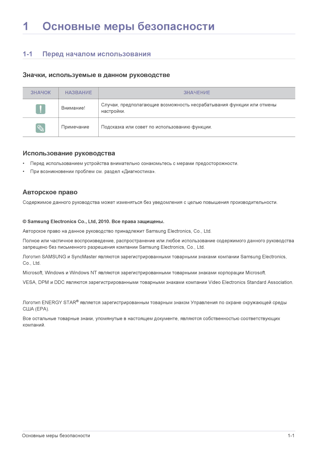 Samsung LS22X3HKFE/EN Перед началом использования, Значки, используемые в данном руководстве, Использование руководства 