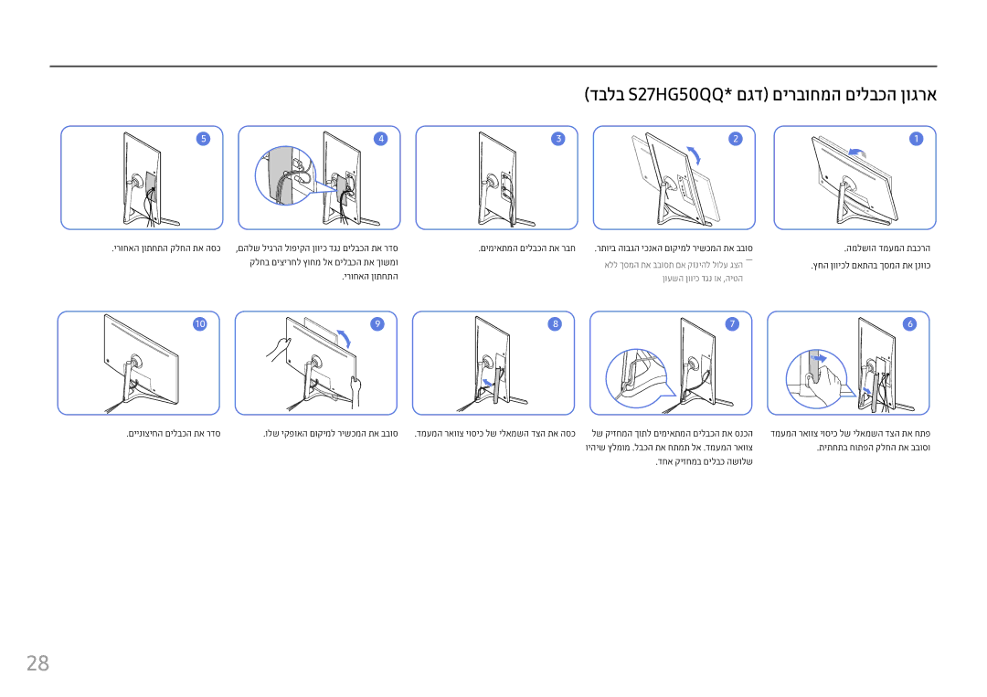 Samsung LS25HG50FQMXCH manual דבלב S27HG50QQ*‎םגד םירבוחמה םילבכה ןוגרא 