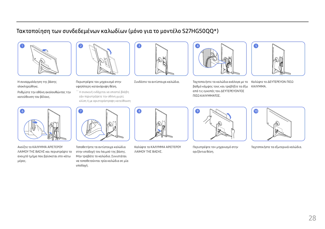 Samsung LS25HG50FQUXEN manual Καλυμμα, Κατεύθυνση του βέλους 