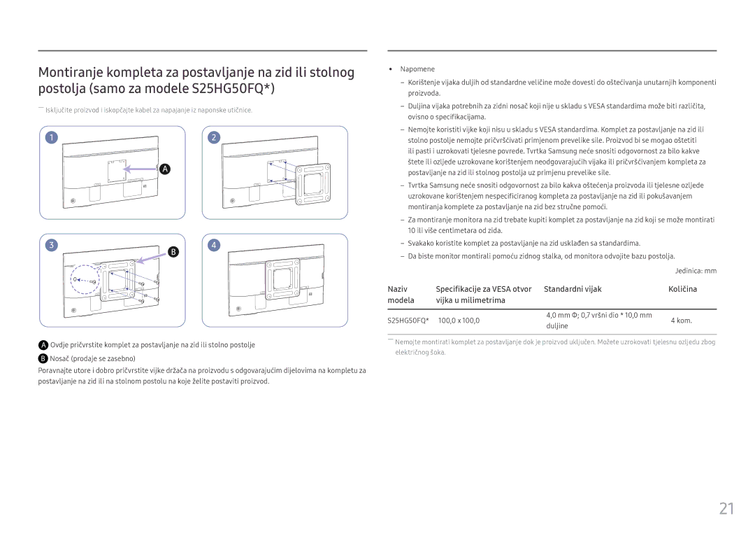 Samsung LS25HG50FQUXEN manual 