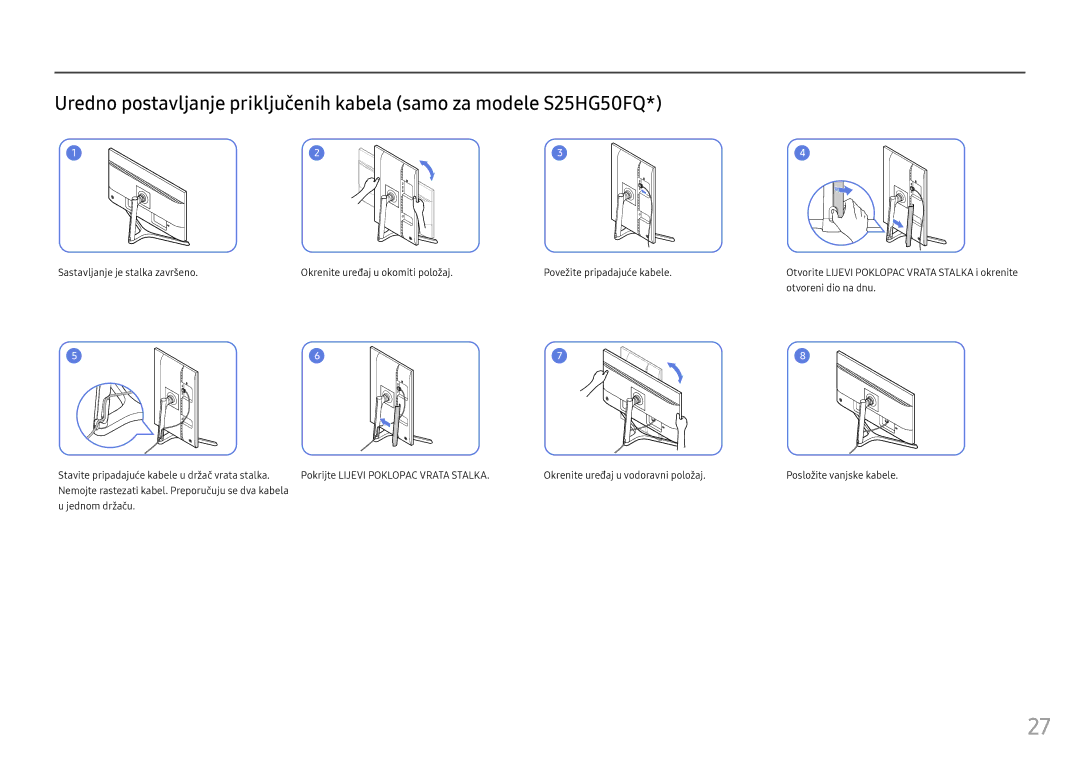 Samsung LS25HG50FQUXEN manual Povežite pripadajuće kabele 