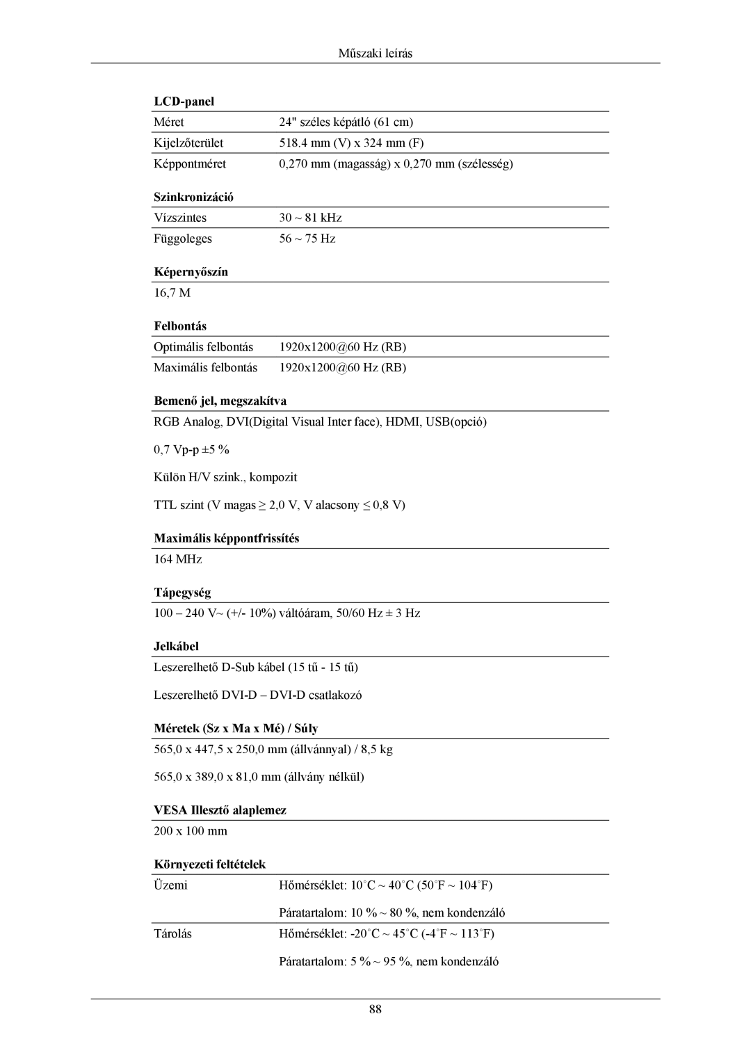 Samsung LS26KIEEFV/EDC, LS26KIERBV/EDC, LS24KIEEFV/EDC, LS24KIERBQ/EDC, LS26KIERFV/EDC, LS26KIERBQ/EDC manual LCD-panel 