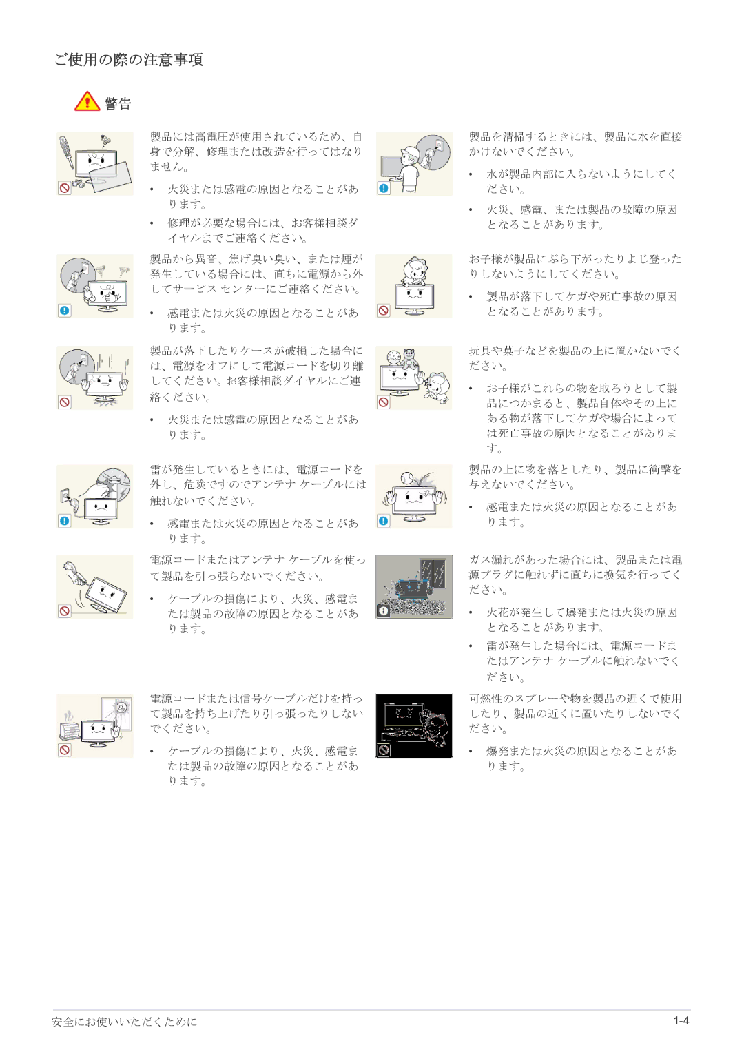 Samsung LS24A350HSH/XJ, LS27A350HSH/XJ, LS22A350HSH/XJ, LS23A350HSH/XJ manual ご使用の際の注意事項 