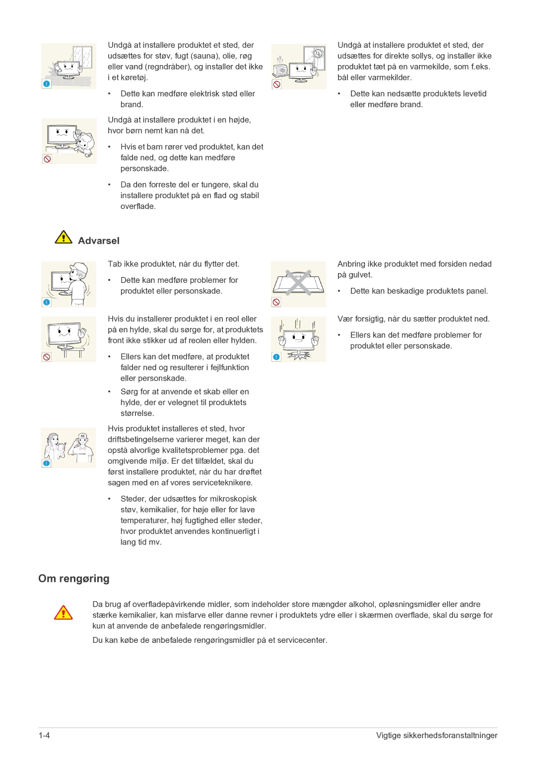 Samsung LS27A550HS/EN manual Om rengøring 