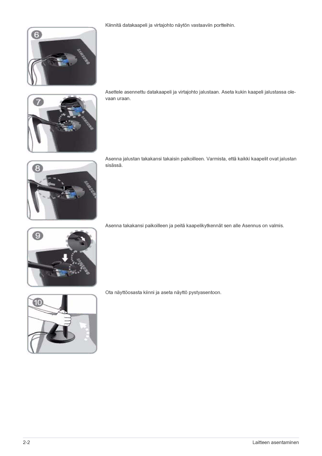 Samsung LS27A550HS/EN manual Laitteen asentaminen 