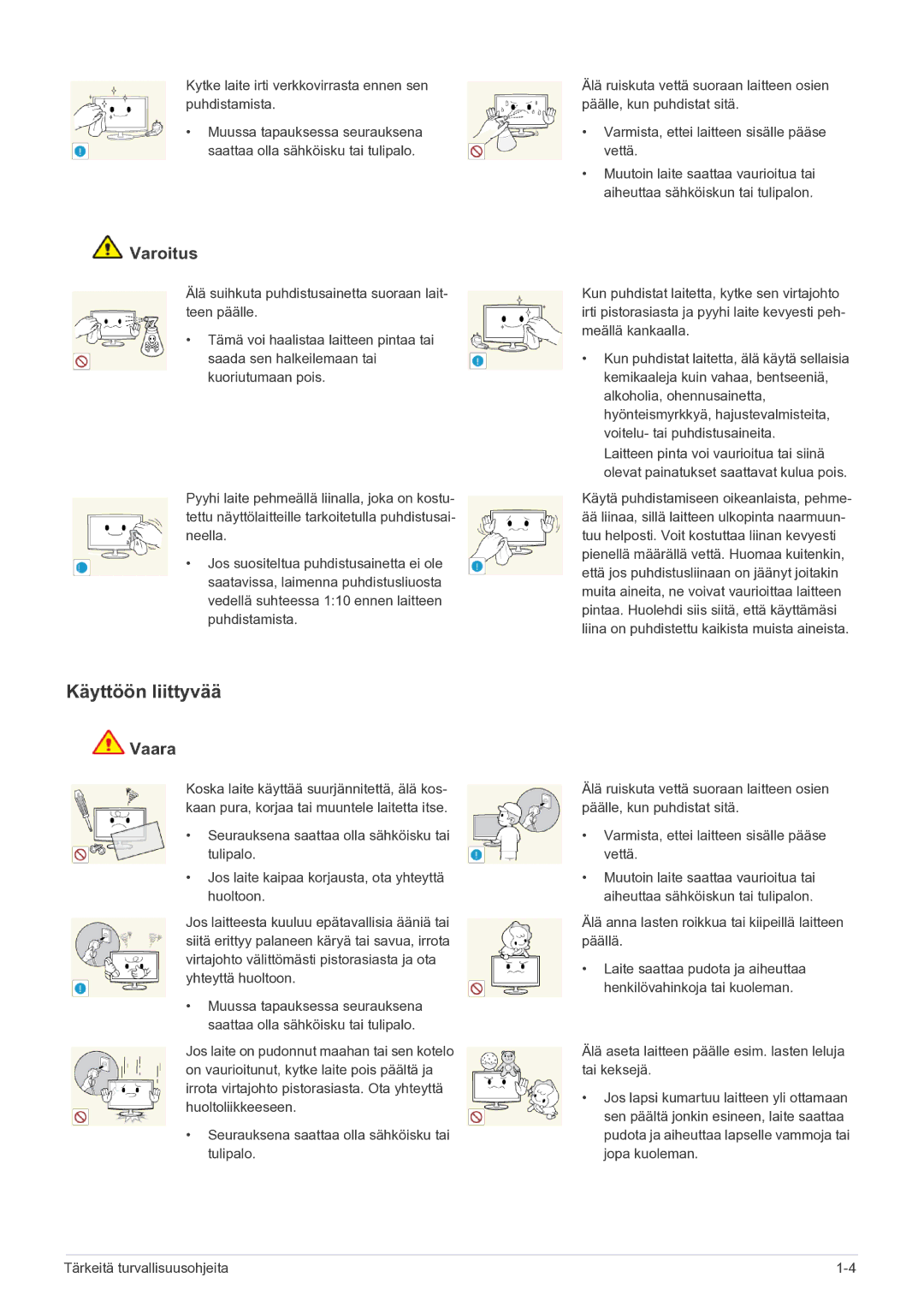 Samsung LS27A550HS/EN manual Käyttöön liittyvää 