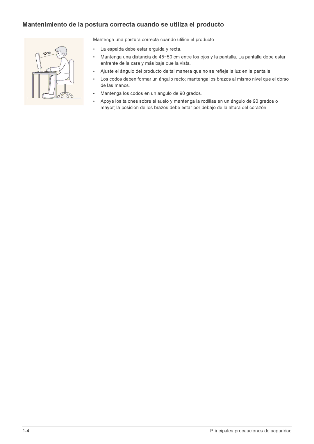 Samsung LS27A550HS/ZN, LS23A550HS/EN, LS27A550HS/EN, LS23A550HS/ZN manual Principales precauciones de seguridad 