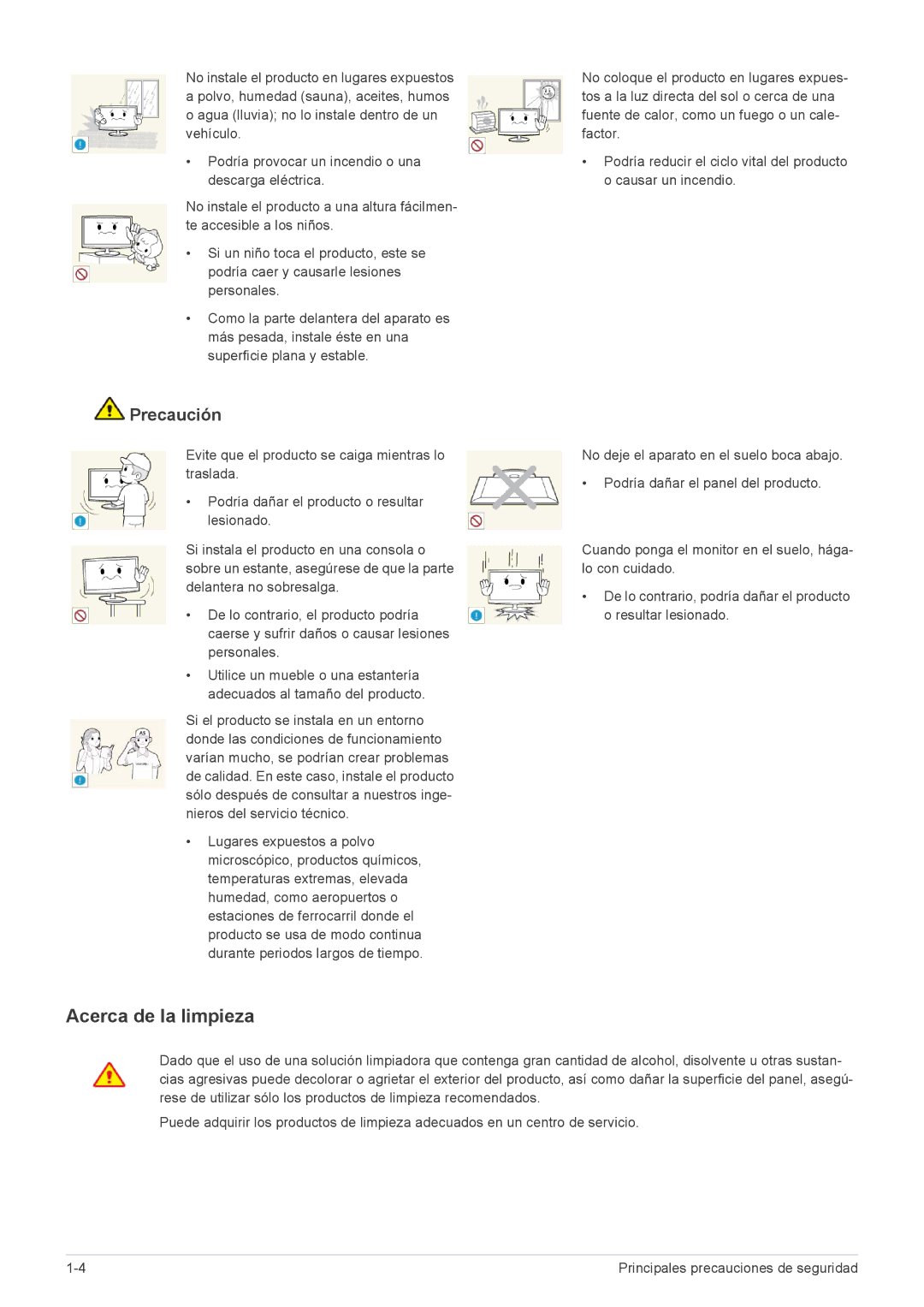 Samsung LS27A550HS/ZN, LS23A550HS/EN, LS27A550HS/EN, LS23A550HS/ZN manual Acerca de la limpieza 