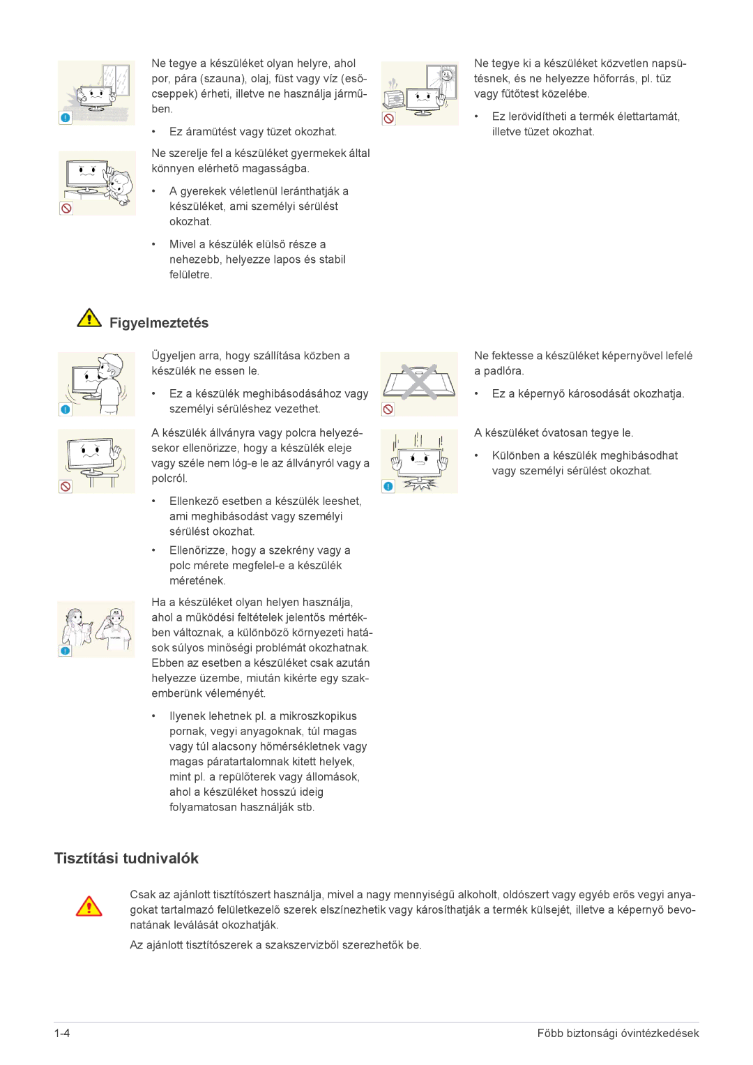 Samsung LS27A550HS/ZN, LS23A550HS/EN, LS27A550HS/EN, LS23A550HS/ZN manual Tisztítási tudnivalók 