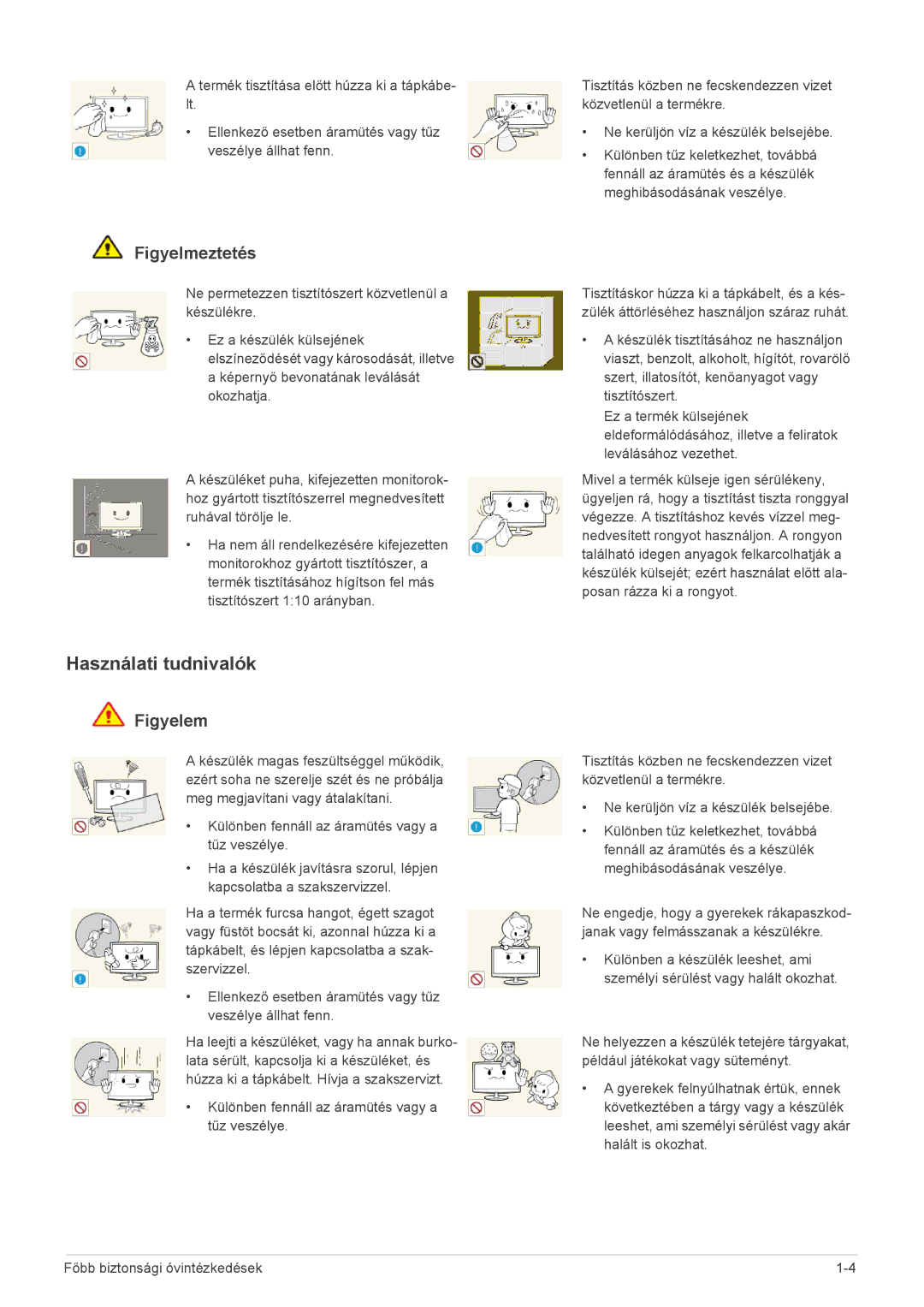 Samsung LS23A550HS/EN, LS27A550HS/ZN, LS27A550HS/EN, LS23A550HS/ZN manual Használati tudnivalók 