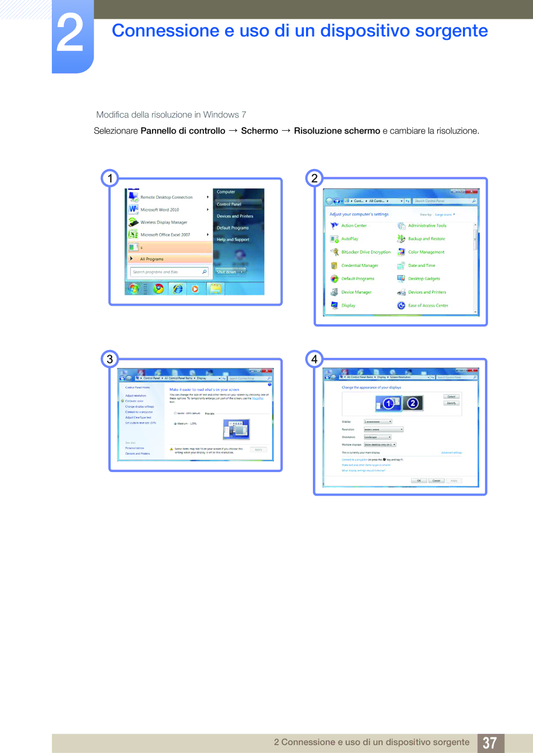 Samsung LS27A650DE/EN, LS27A650DS/EN manual Modifica della risoluzione in Windows 