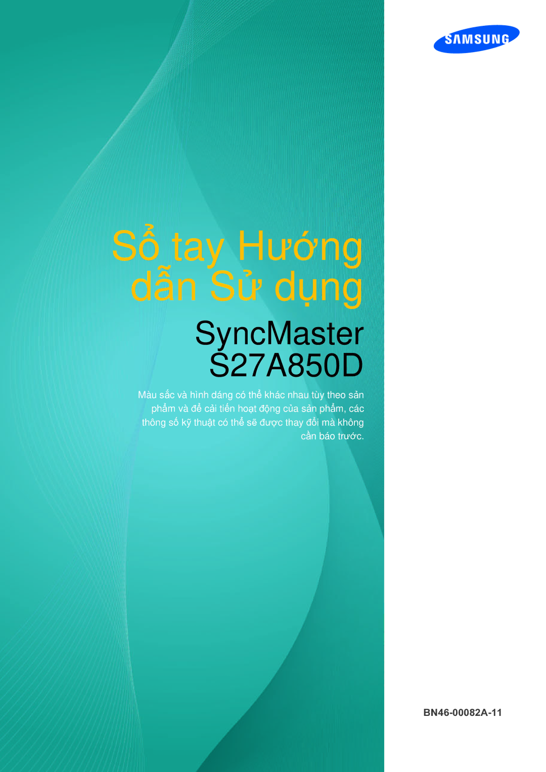 Samsung LS27A850DS/EN manual Sổ tay Hướng dẫn Sử dụng 