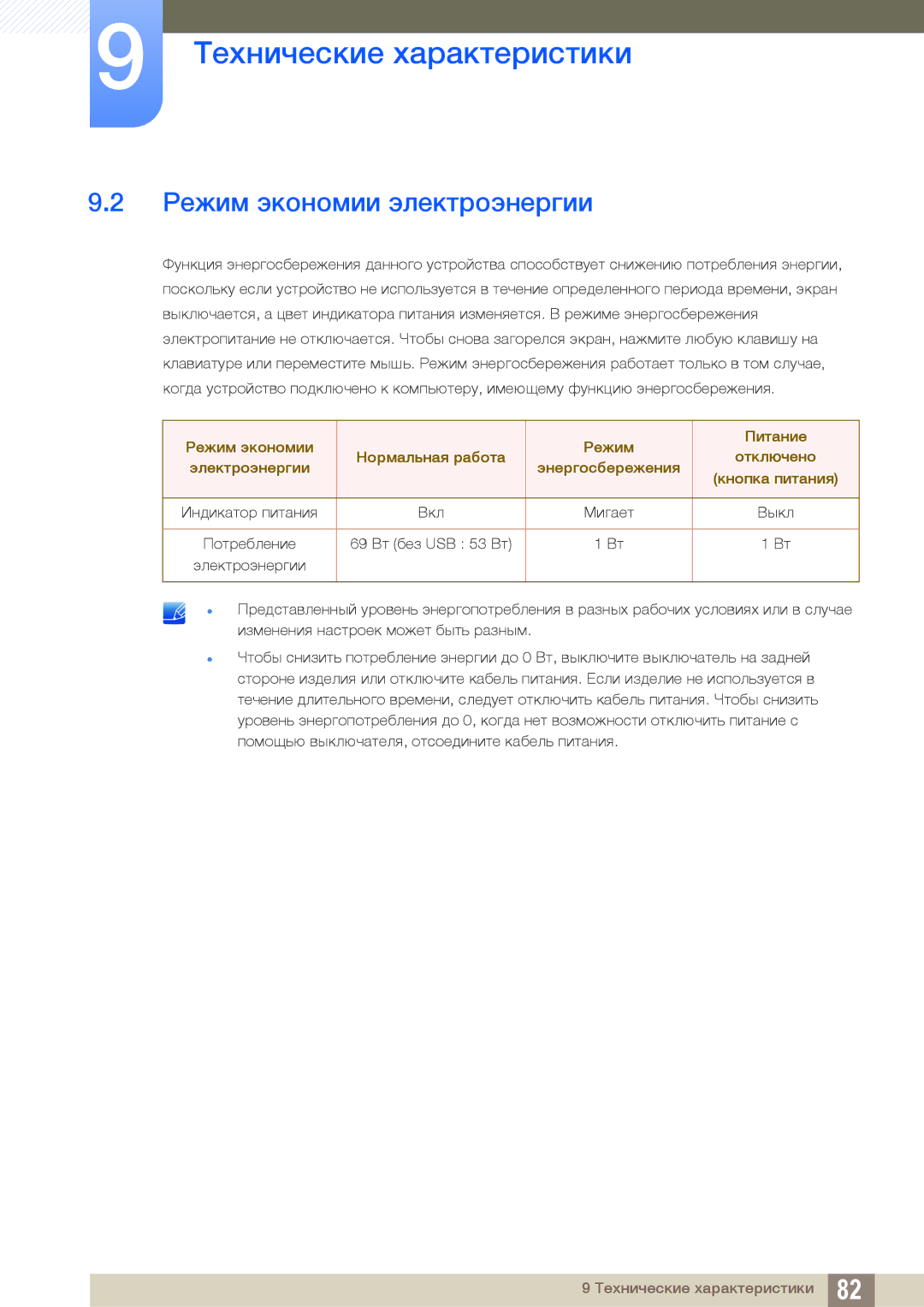 Samsung LS27A850DS/CI, LS27A850DSR/EN, LS27A850DS/EN, LS27A850DSSCI, LS27A850DSQSCI manual Режим экономии электроэнергии 