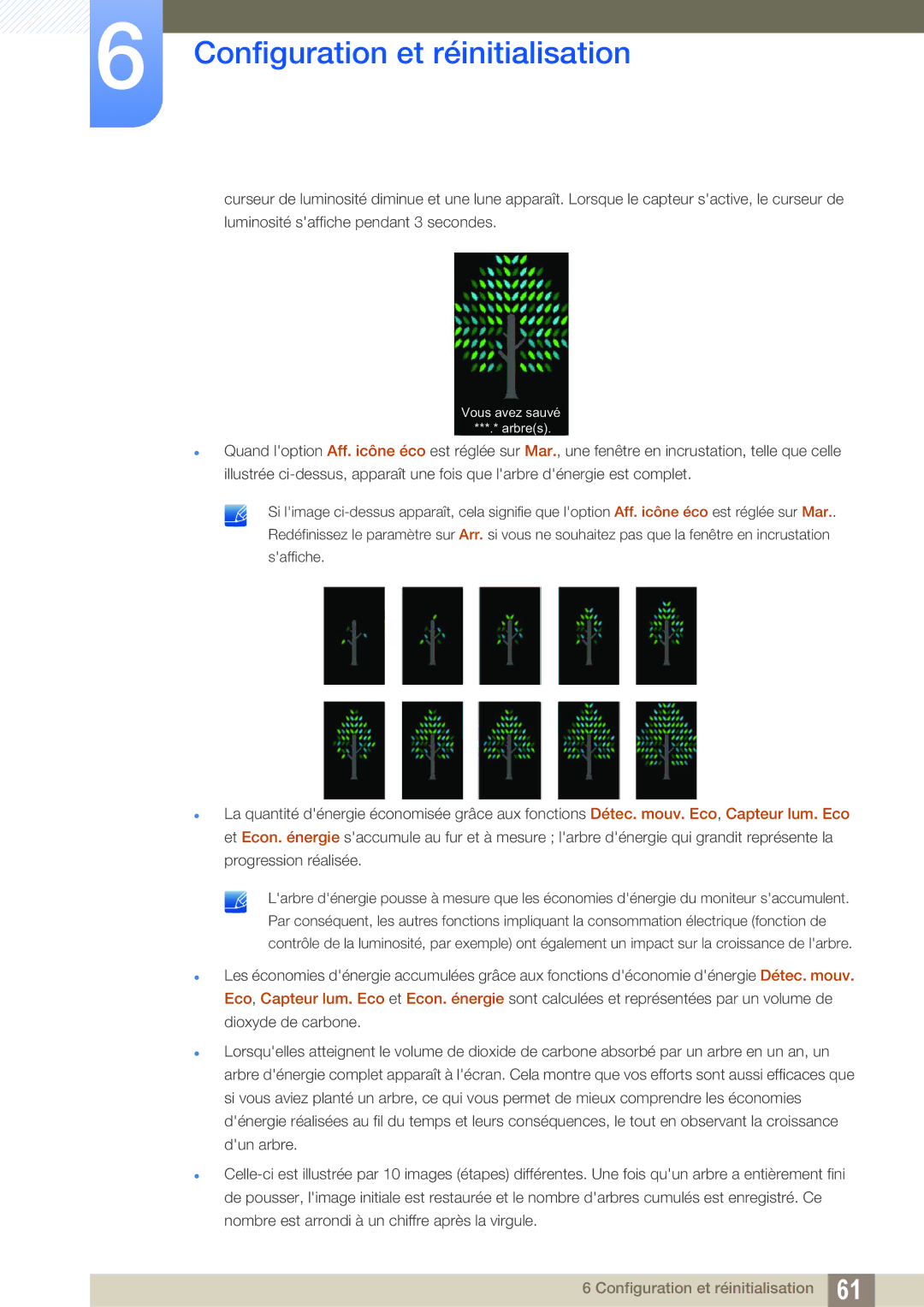 Samsung LS27A850DS/EN, LS27A850DSR/EN manual Vous avez sauvé Arbres 