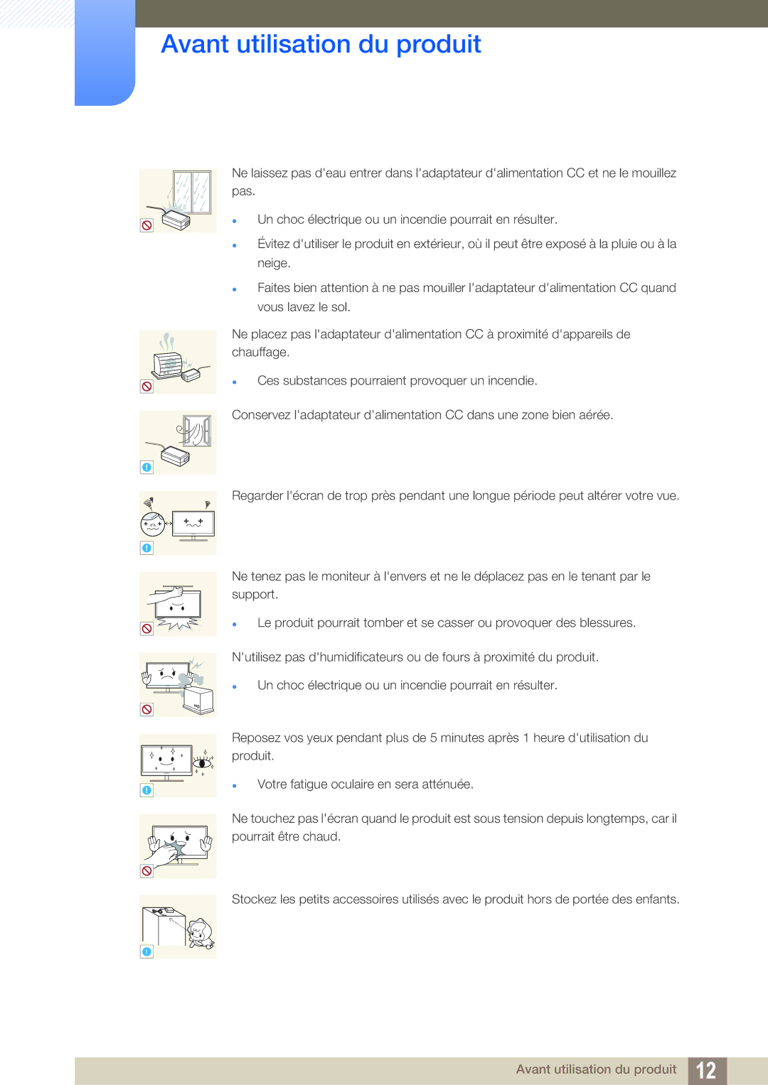 Samsung LS27A850DSR/EN, LS27A850DS/EN manual Avant utilisation du produit 