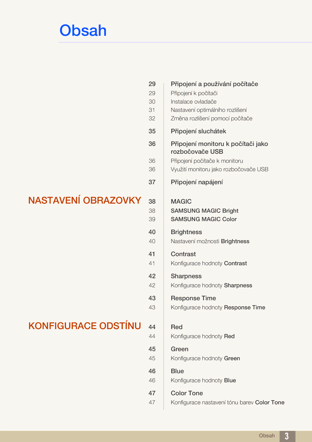 Samsung LS27A850DS/EN, LS27A850DSR/EN manual Nastavení Obrazovky Konfigurace Odstínu 