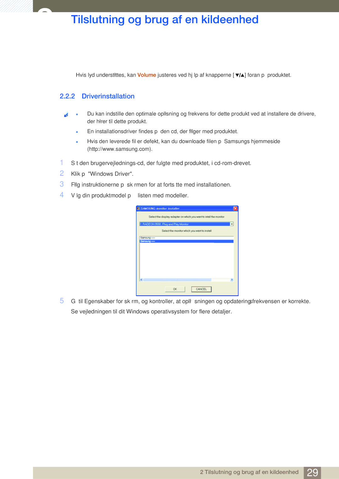 Samsung LS27A850DS/EN, LS27A850DSR/EN manual Driverinstallation 