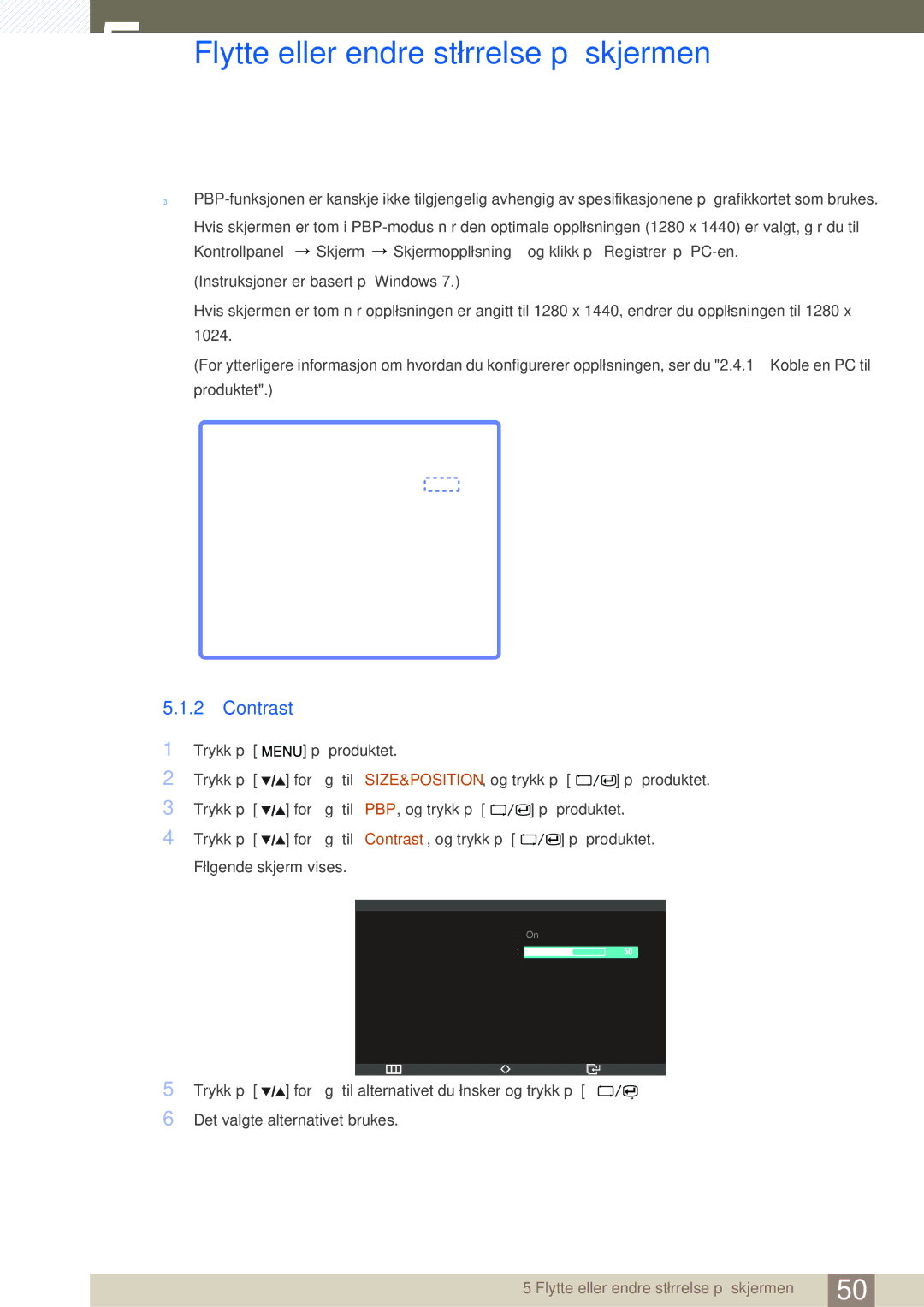 Samsung LS27A850DSR/EN, LS27A850DS/EN manual Contrast 