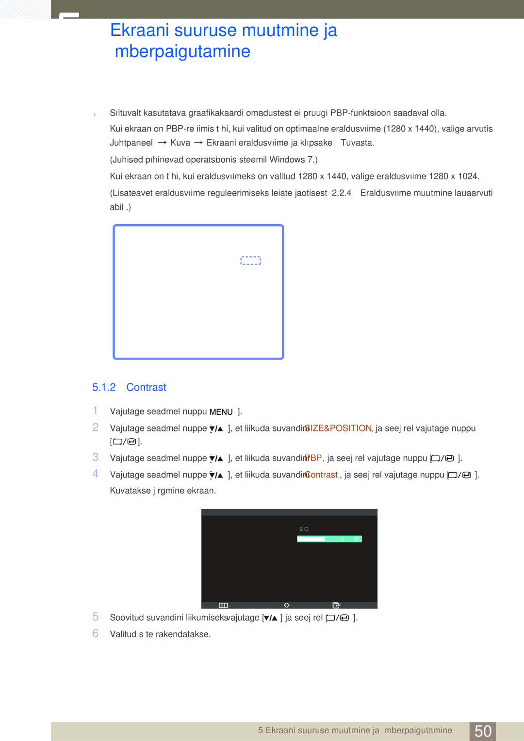 Samsung LS27A850DSR/EN, LS27A850DS/EN manual Contrast 